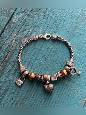 Vintage R.B. Sterling Charm Bracelet marked R.B Sterling 925